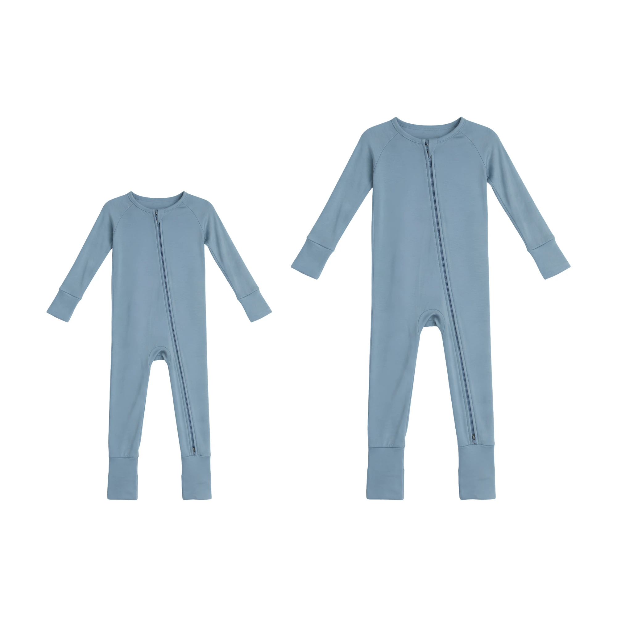 Two Liyah Loom viscose from bamboo footie pajamas in two different sizes