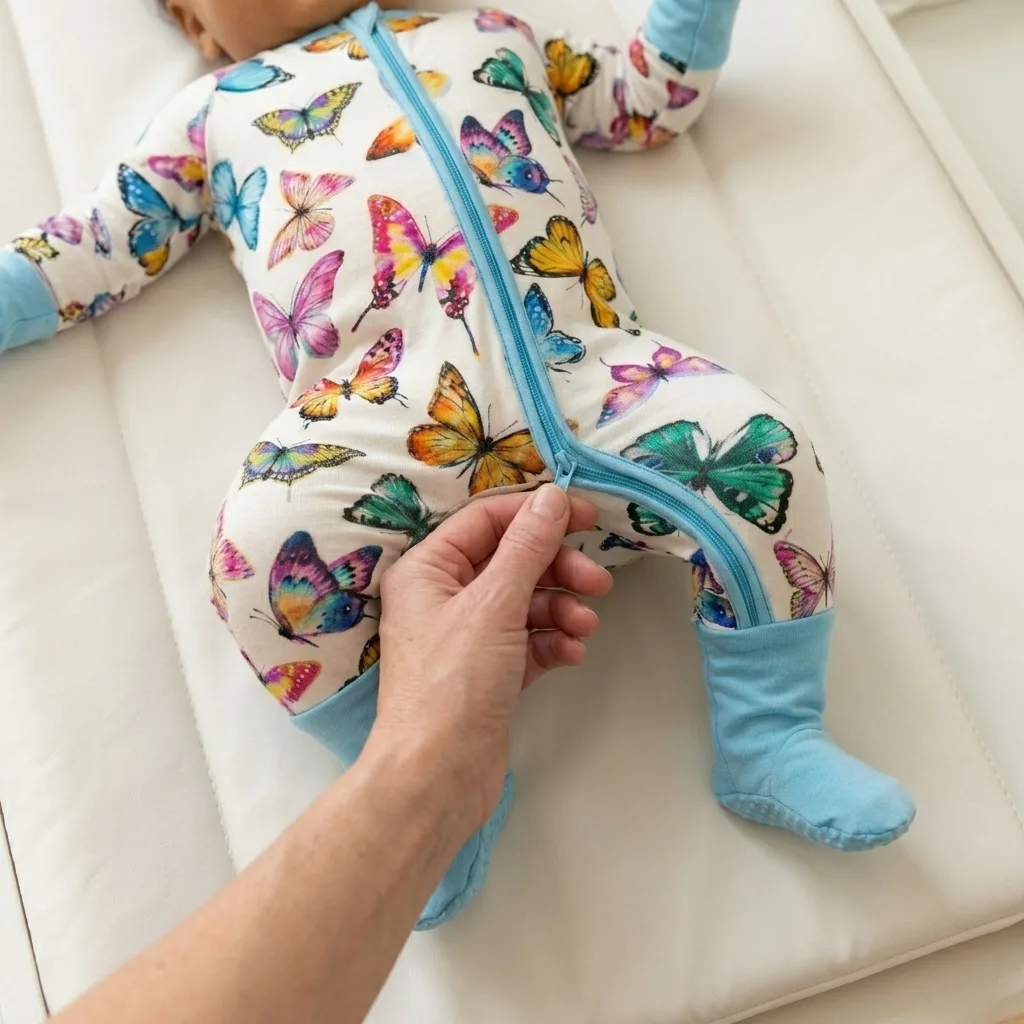 The 2-way zipper opens bottom-up; a soft zipper garage sits over the chin.