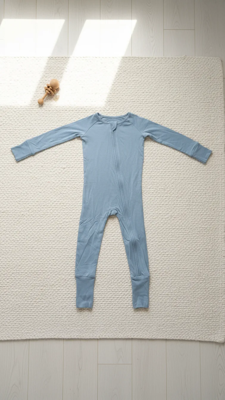 Cloud Nine Sky footie pajamas flat lay