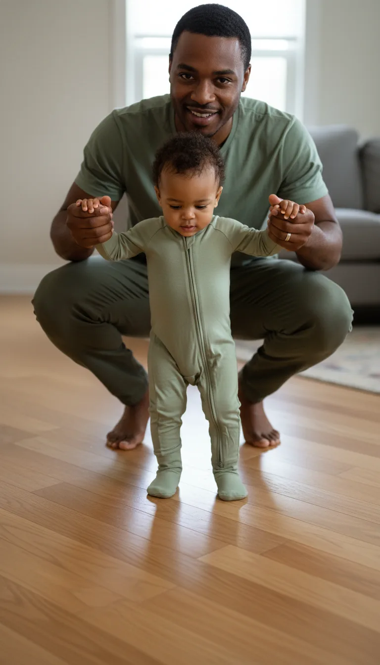 Baby wearing Liyah Loom Evergreen Hush viscose from bamboo footie pajamas